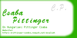 csaba pittinger business card